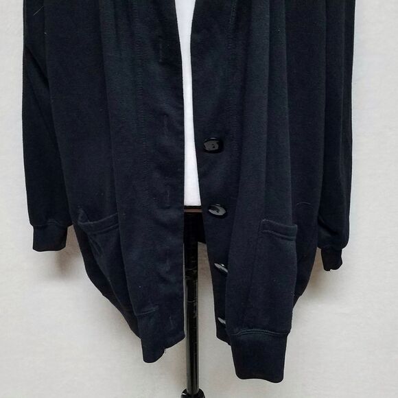 VINTAGE 90s Basic Editions Simple Black Button Down Cardigan 3X - Picture 8 of 14